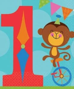 Disguise Shop All Kids Costumes 1st Birthday Paper Napkins - 16 Pack