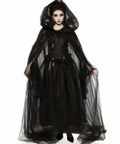 Rubie's Black Full Length Hooded Cape For Adults