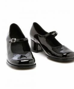 Ellie Shoes Inc Girls Black Patent Maryjane Heel Shoe For Kids