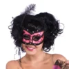 Forum Novelties Burlesque Pink & Black Half Mask For Adults Masks