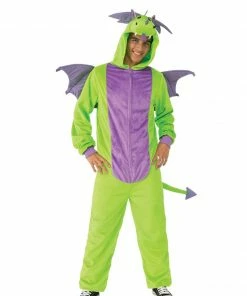 Rubie's Green Dragon Furry Onesie For Adults Mens