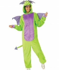 Rubie's Green Dragon Furry Onesie For Adults Mens