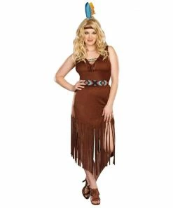 Dreamgirl Womens Hot On The Trail Native American Sexy Plus Size Costume For Adults