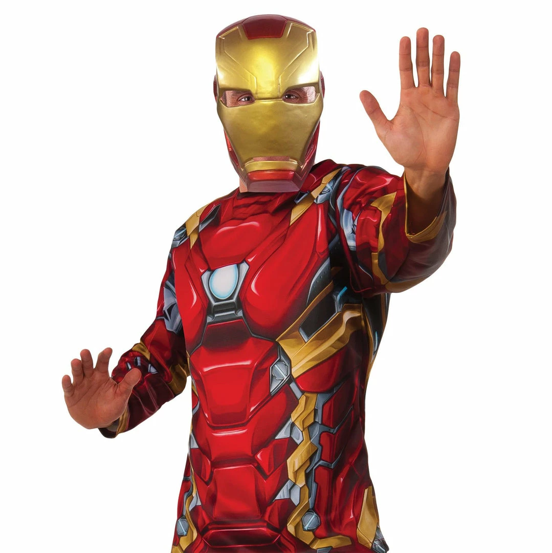 Rubie's Mens Iron Man Costume Top & Mask Set For Adults - Marvel Avengers 4 Rubie's Mens Iron Man Costume Top & Mask Set For Adults - Marvel Avengers