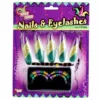 Forum Novelties Makeup, Tattoos & Special Effects Mardi Gras Nails And Lashes Set