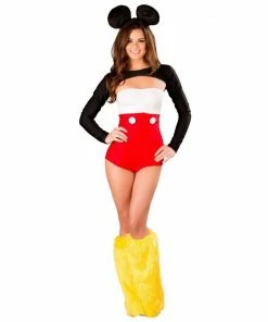 J Valentine Womens Nicky Mouse Romper Costume For Adults