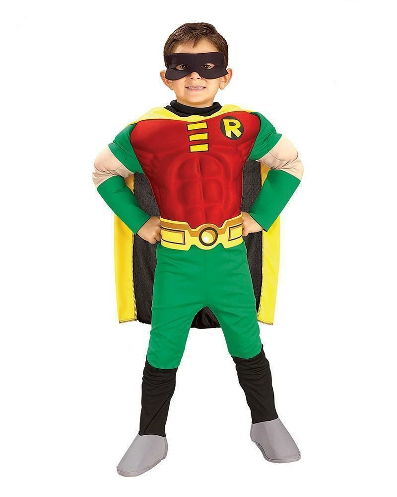 Rubie's Robin Deluxe Muscle Chest Costume For Kids - Warner Bros Teen Titans 3 Rubie's Robin Deluxe Muscle Chest Costume For Kids - Warner Bros Teen Titans