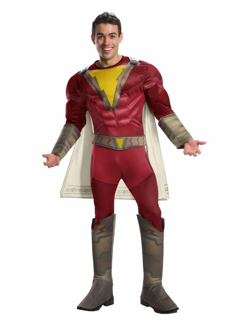 Rubie's Shazam Deluxe Costume For Adults - Warner Bros Shazam! Mens 3 Rubie's Shazam Deluxe Costume For Adults - Warner Bros Shazam! Mens