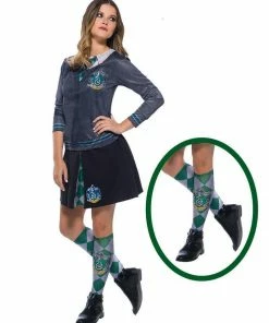 Rubie's Womens Slytherin Costume Socks For Teens & Adults - Warner Bros Harry Potter