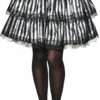 Rubie's Striped Black & White Ruffle Skirt For Adults Womens