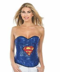 Rubie's Womens Supergirl Sequin Corset For Adults - Warner Bros DC Comics
