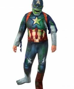 Rubie's Zombie Captain America Deluxe Costume For Adults - Marvel What If? Mens