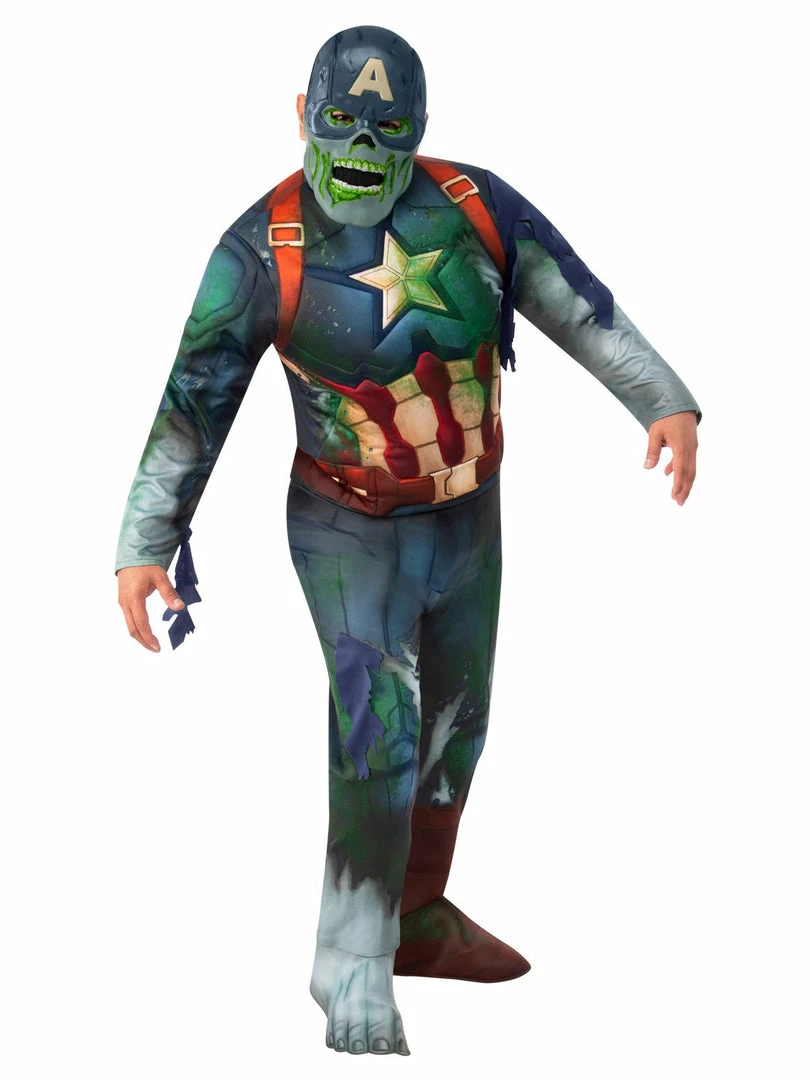 Rubie's Zombie Captain America Deluxe Costume For Teens - Marvel What If? Shop All Adult Costumes 3 Rubie's Zombie Captain America Deluxe Costume For Teens - Marvel What If? Shop All Adult Costumes